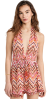 Ramy Brook Clarissa Coverup Mini Dress In Orangeade Spacedye Chevron Kni