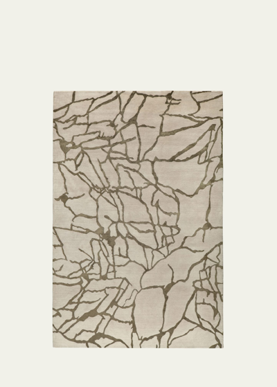 The Rug Company X Kelly Wearstler Tracery Hand-knotted Rug, 9' X 12' In Gray, Cream, Green