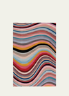 The Rug Company X Paul Smith Modern Swirl Hand-knotted Rug, 6' X 9' In Pink, Orange, Red
