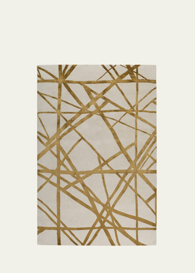 The Rug Company X Kelly Wearstler Channels Copper Hand-knotted Rug, 6' X 9' In Beige, Copper, Br