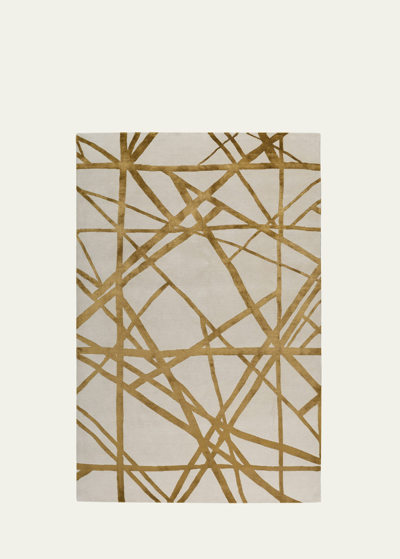 The Rug Company X Kelly Wearstler Channels Copper Hand-knotted Rug, 9' X 12' In Beige, Copper, Br
