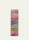 The Rug Company X Paul Smith Overlay Hand-knotted Runner, 3' X 10' In Red, Blue, Orange