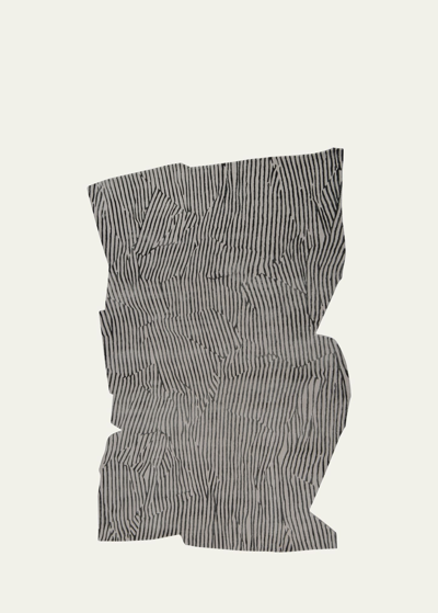 The Rug Company X Kelly Wearstler Avant Graphite Shaped Hand-knotted Rug, 6' X 9' In Black, White Multi
