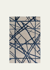 THE RUG COMPANY X KELLY WEARSTLER CHANNELS INDIGO HAND-KNOTTED RUG, 9' X 12'