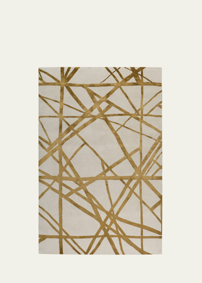 The Rug Company X Kelly Wearstler Channels Copper Hand-knotted Rug, 8' X 10' In Beige, Copper, Br