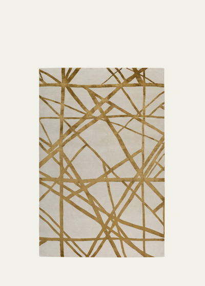 The Rug Company X Kelly Wearstler Channels Copper Hand-knotted Rug, 8' X 10' In Beige, Copper, Bronze