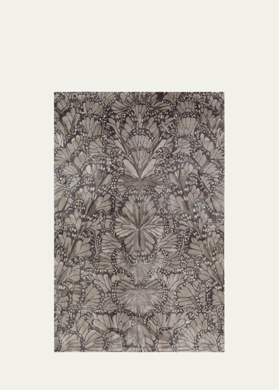 The Rug Company X Alexander Mcqueen Monarch Smoke Hand-knotted Rug, 6' X 9' In Grey Multi
