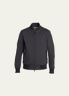 Zegna Wool Trofeo Elements Bomber Jacket In Nvy Sld