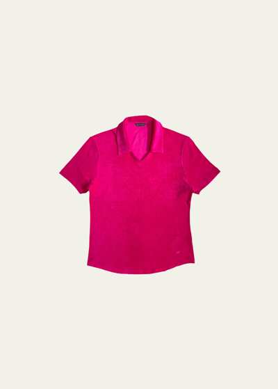 Monfrere Men's Bond Cotton-blend Polo Shirt In Fuchsia