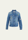 CASABLANCA MEN'S EMBROIDERED MOTIF DENIM TRUCKER JACKET