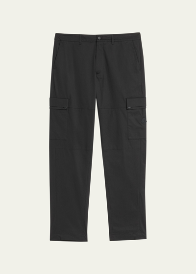 Moncler Men's Stretch Cotton Cargo Trousers In Black