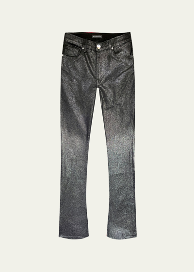Monfrere Men's Clint Ombre Coated Denim Flare Pants In Ombre Skyfall