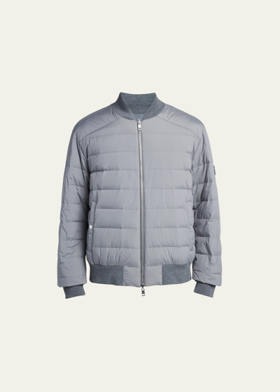 Moncler Men's Aver Quilted Down Bomber Jacket In Charcoal