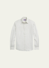 Ralph Lauren Purple Label Men's Tattersall Twill Button-down Shirt In Taupe