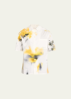 Alexander Mcqueen Obscured Flower Bowling Shirt In Moon