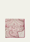 Brunello Cucinelli Men's Paisley-print Silk Pocket Square In Cnb59 Red Tan