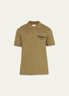 Alexander Mcqueen Graffiti Logo-embroidered Polo Shirt In Olive