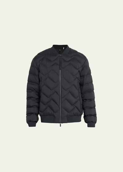 Moncler Men's Ubac Diagonal Quilt Bomber Jacket In Black