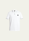 Moncler Men's Tipped Polo Shirt In White