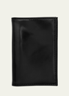 Abas Men's Cordovan Leather Vertical Bifold Card Case In Black