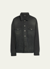 Balenciaga Political Campaign-logo Oversized Denim Jacket In Noir
