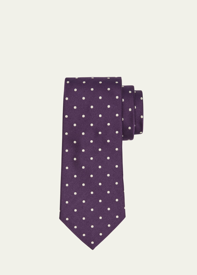 RALPH LAUREN MEN'S DOTTED SATIN TIE