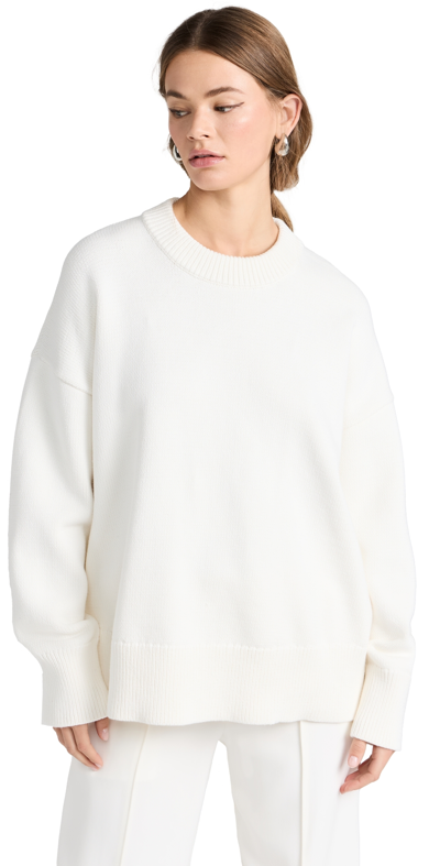 Co Oversized Crewneck Sweater In White