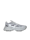 Axel Arigato Marathon Runner Grey Low Top Sneakers With Reflective Details In Leather Blend Woman In Grey/silver