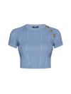 Balmain Top In Bleu Palè