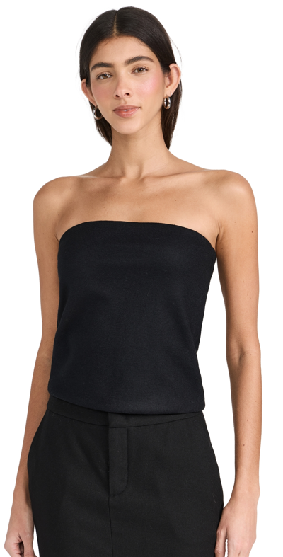 Vince Wool-blend Strapless Top In Black
