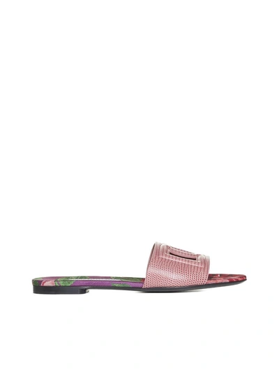 Dolce & Gabbana Sandals In Rosa Ant Multicolor