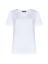 Dolce & Gabbana Logo Cotton T-shirt In Bianco Otticco