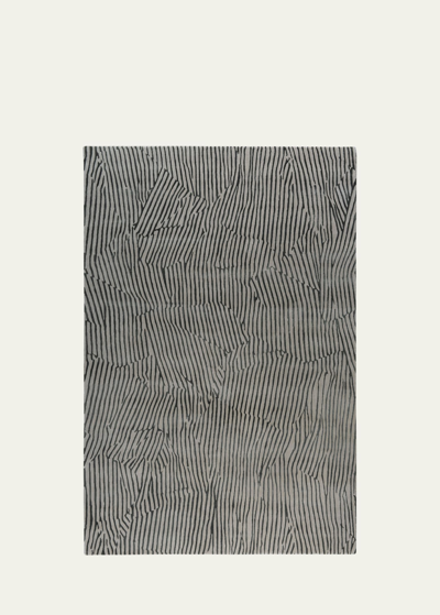 The Rug Company X Kelly Wearstler Avant Graphite Hand-knotted Rug, 6' X 9' In Black, White Mult
