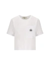 Fendi Embroidered-logo Cropped T-shirt In White