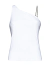 Givenchy Asymmetric Chain-strap Stretch Cotton Tank Top In White