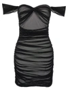 Norma Kamali Walter Mini Dress With Winglet Sleeves In Black
