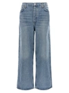 Agolde Low Curve Fray Rigid Mid-rise Barrel-leg Jeans In Light Blue