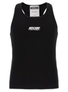 MOSCHINO LOGO EMBROIDERY TANK TOP TOPS BLACK