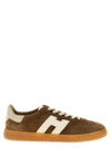 Hogan Stylish Sneakers With Contrast Panel And Suede Finish In Brown