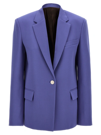 Attico Tailored Blazer With Pockets And Vent In Purple