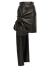 Alexander Mcqueen Bow-detailed Asymmetric Leather Skirt In Black