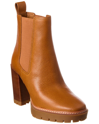 Tory Burch Carson Lug Leather Bootie In Brown