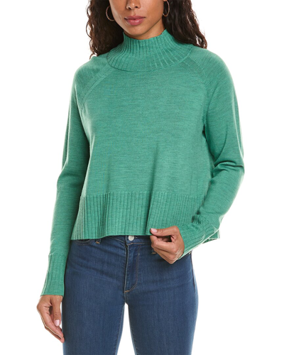 Eileen Fisher Turtleneck Wool Sweater In Blue