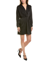 Harper Pleated Shirtdress In Black
