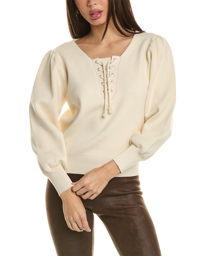 Sandro Lace-up Sweater In Beige