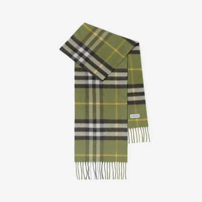 Burberry Childrens Check Cashmere Scarf In Green
