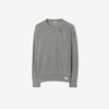 Burberry Cashmere Sweater With Kilt Pin In Light Grey Melange