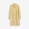 Burberry Tied-waist Cashmere Wrap Coat In Daffodil