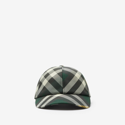 Burberry Check Baseball Cap In Ivy