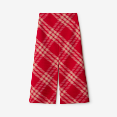 Burberry Check Wool Skirt In Pillar